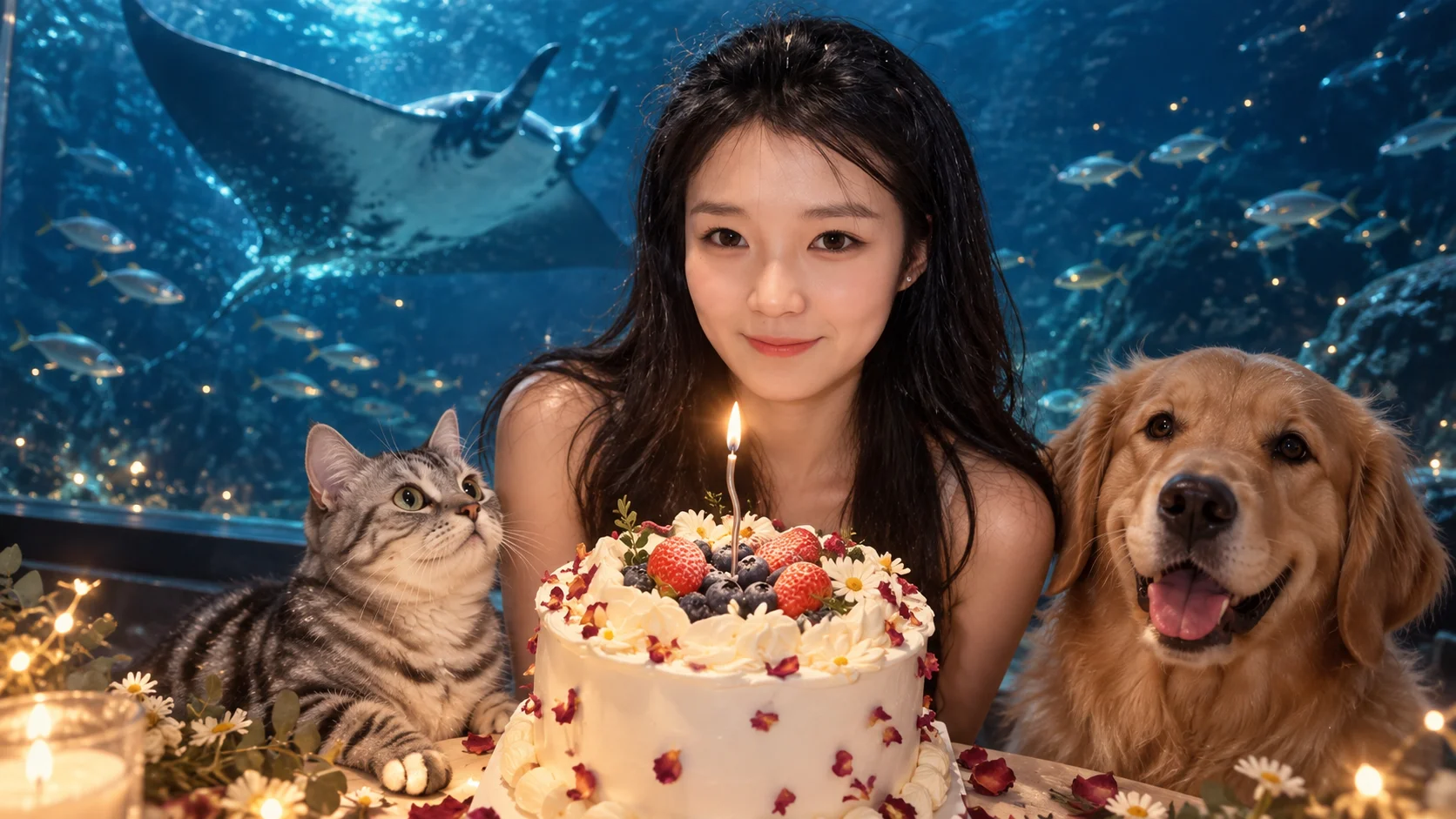 梦境场景：石蕾与猫咪相伴的温暖时刻